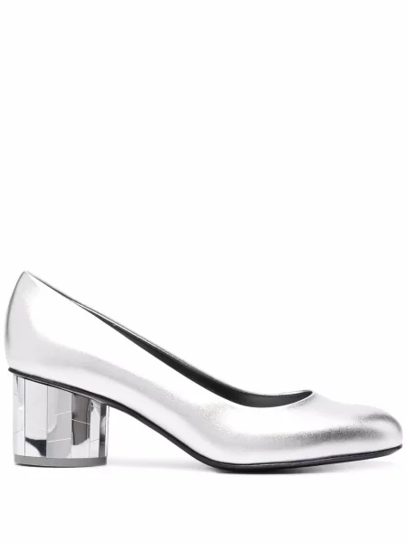 Pantofi cu toc Ferragamo din piele slip-on gri