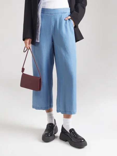 Vero Moda Culottes nohavice Bree Wide Leg modrá