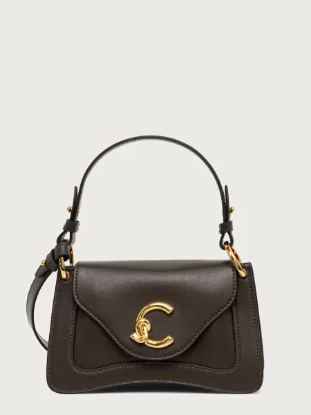Coccinelle geantă crossbody pentru femei din piele verde