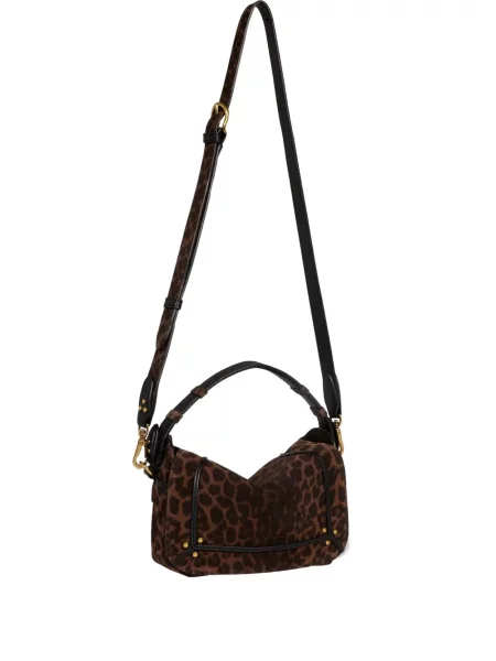 Geantă de mână Jérôme Dreyfuss cu imagine cu model leopard maro