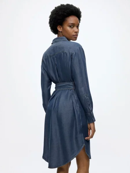 BOSS Rochie tip bluză albastru denim portocaliu