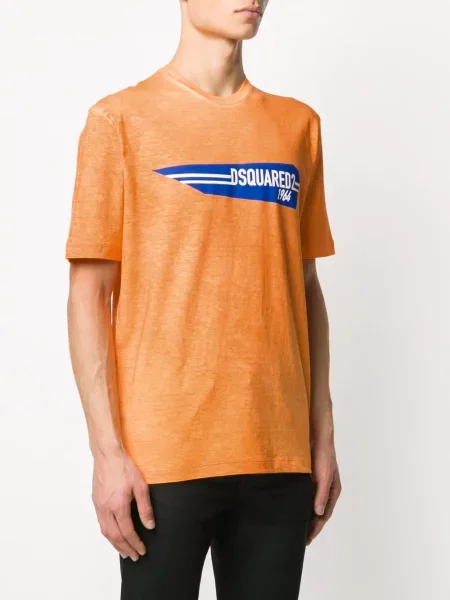 Tricou Dsquared2 cu autograf portocaliu