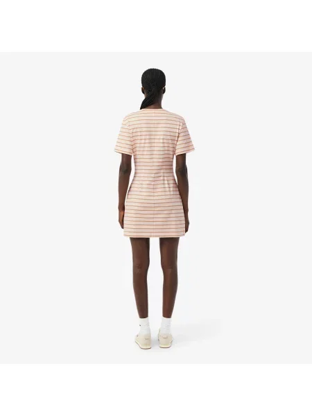 Lacoste Sukienka T-Shirt W Paski różowa