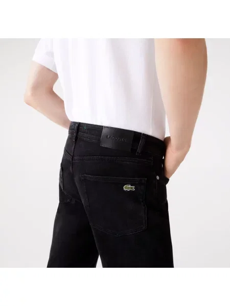 Lacoste Jeansy Slim Fit Z Elastycznej Bawełny czarne