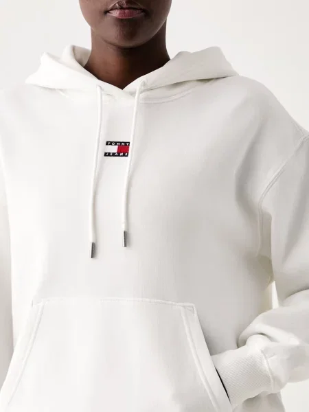 Суичър с качулка Tommy Jeans бяло