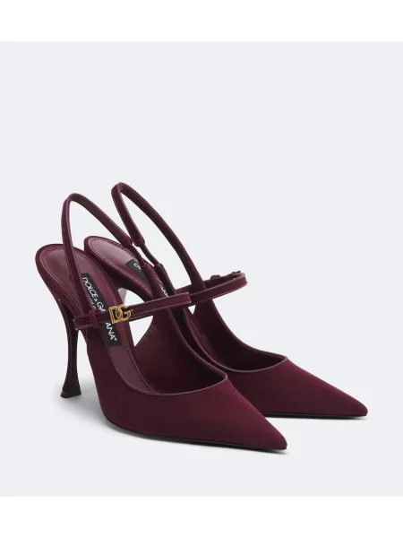 Pantofi cu toc Dolce&gabbana din piele de căprioară slingback