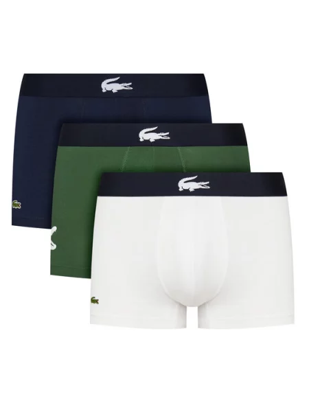 Lacoste férfi boxeralsó csomag kakukkfű/tengerészkék/fehér. Méret: L fehér
