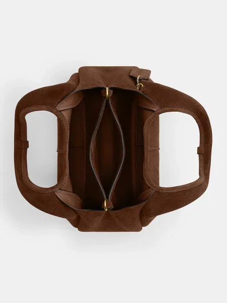 Coach чанта crossbody дамска от велур Suade Lana Shoulder Bag 23 кафяво