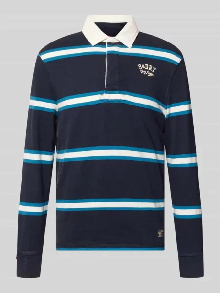Koszulka polo o kroju regular fit z wyhaftowanym logo Superdry granatowa