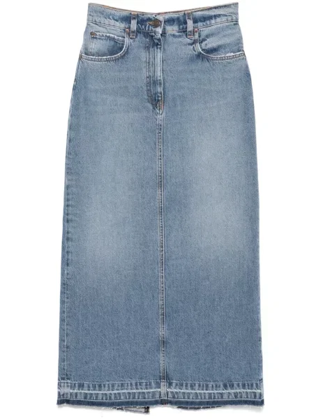 Fustă midi Fortela până la genunchi albastru