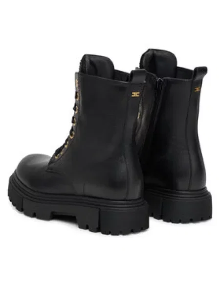 Žygio batai Elisabetta Franchi Lace-Up Bootie D juoda
