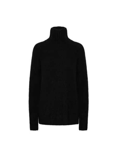 Sweter My Essential Wardrobe z wysokim kołnierzem czarny