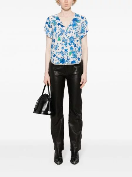 Gėlėtas raštuotas krepinis palaidinė Zadig&voltaire mėlyna