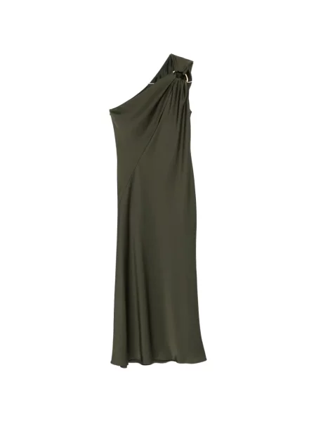 Rochie maxi Max Mara cu un umăr gol de costum verde