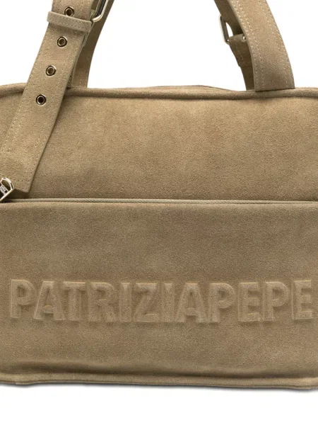 Geantă Patrizia Pepe din piele de căprioară verde