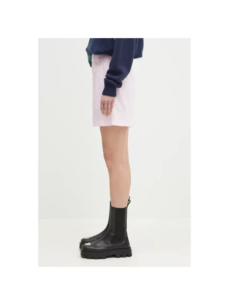 Fiorucci szorty Gingham Logo wzorzyste high waist różowy