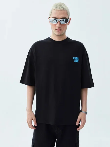 VAMOS CLO Tričko modrá / černá bílá