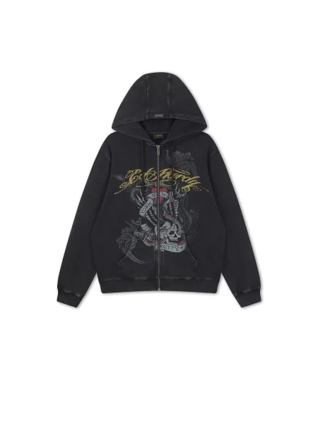 Ed Hardy Hanorac Storming New York galben curry / gri / roșu negru