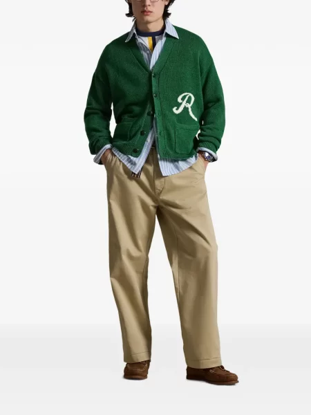 Șapcă Polo Ralph Lauren cu decolteu în V cu autograf în carouri albastru