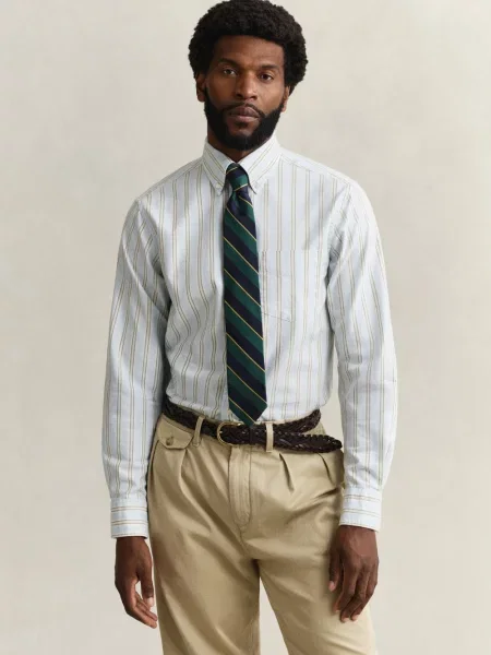 Gant koszula casual Mężczyźni Regular Fit niebieski|beżowy|wielokolorowy w L beżowa