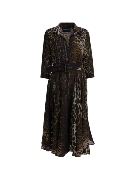 Sukienka midi Samantha Sung z nadrukiem w panterkę brązowa