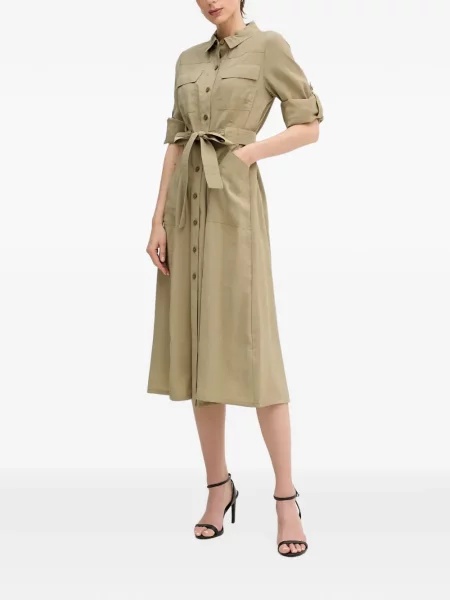 Cu centură rochie midi Dkny verde