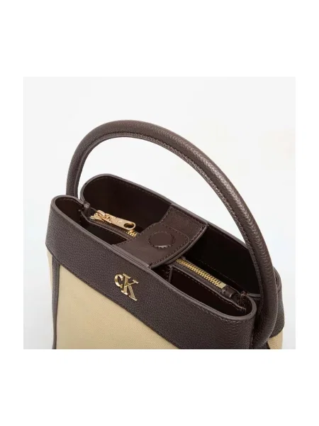 Plátené džínsy Calvin Klein s remienkami zelená