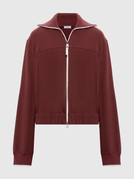 Бордова спортивна куртка Brunello Cucinelli