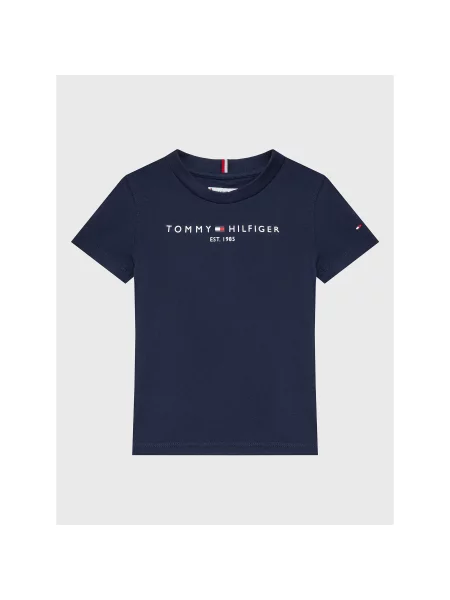 TOMMY HILFIGER Majica nočno modra / svetlo rdeča bela