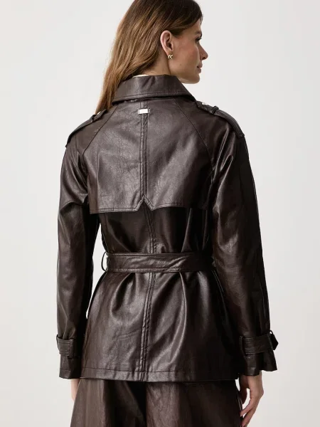 Кожаное пальто Guess