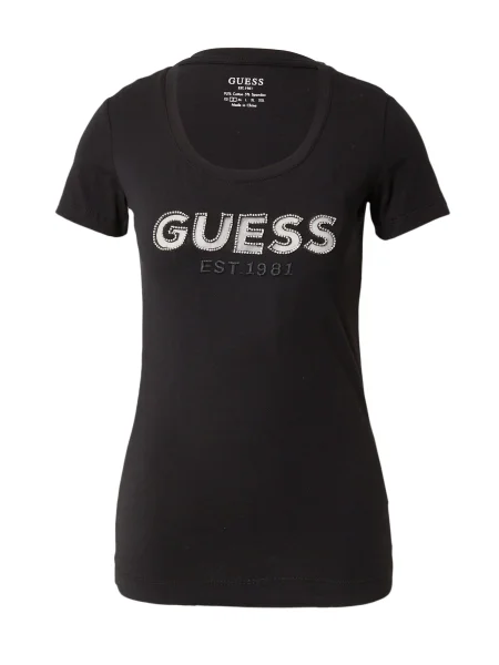 Tričko Guess so sieťovinou čierna