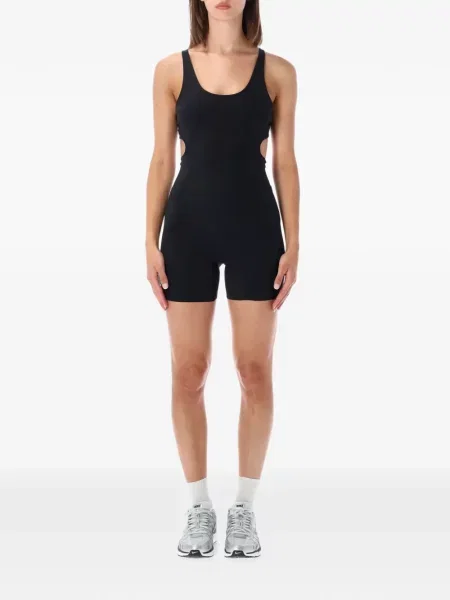 Φλοράλ μπλούζα Nike με απλικέ με ψηλή μέση μαύρο