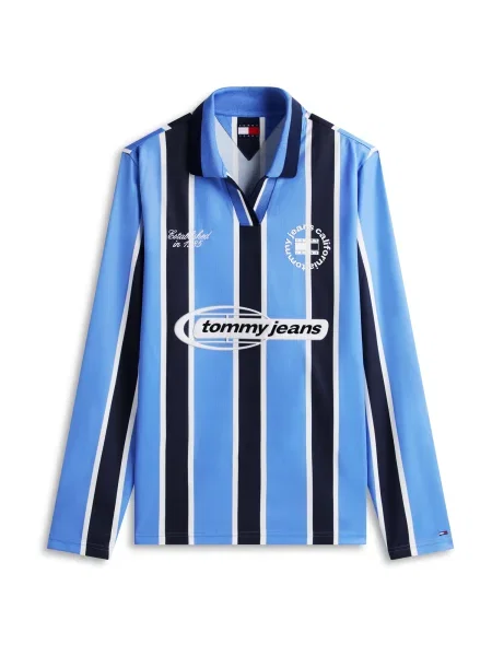 Tommy Jeans Póló tengerészkék / égkék fehér