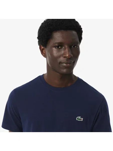 Lacoste Sportowy T-Shirt Z Grafiką Krokodyla Ultra Dry granatowy