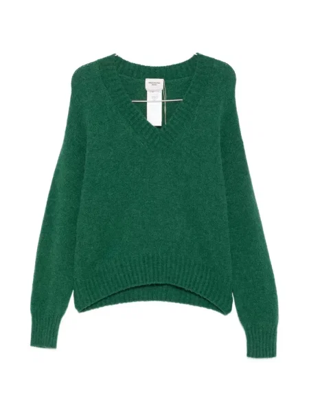 Pulover Weekend Max Mara din lână alpaca cu decolteu în V verde
