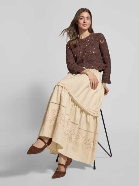 Rozkloszowana spódnica maxi z czystego lnu model PALLORE' Weekend Max Mara