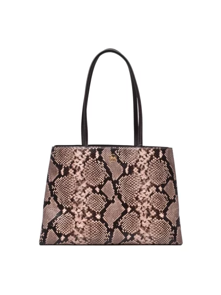 Shopperka Tory Burch skórzana w wężowy wzór