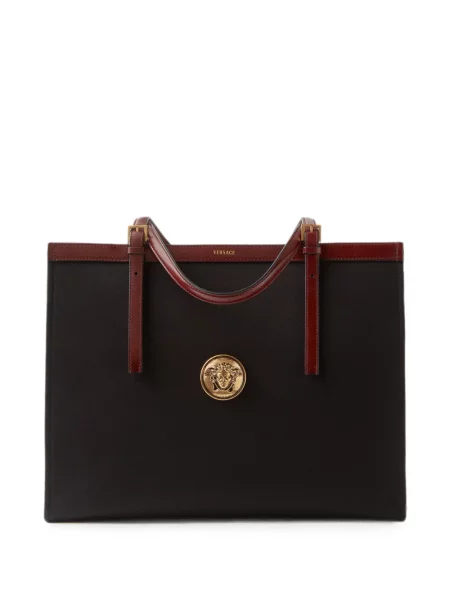 Geantă shopper Versace din canvas negru