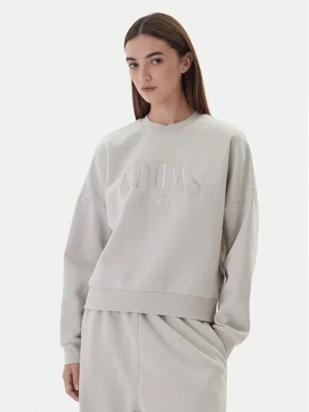 Adidas Majica dugih rukava Cozy Holiday Graphic bež