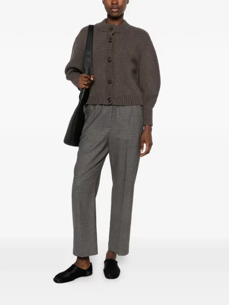 Pantaloni Weekend Max Mara în carouri maro