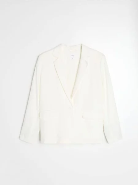 Жакет з з домішкою та льону білий