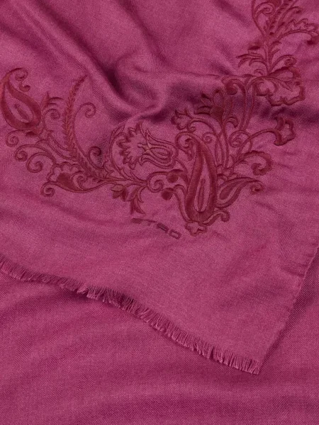Fular Etro cu model paisley roz