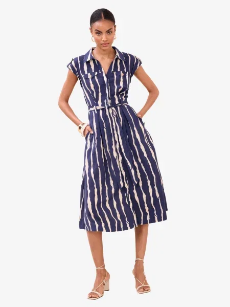 Lipsy Rochie tip bluză bleumarin alb