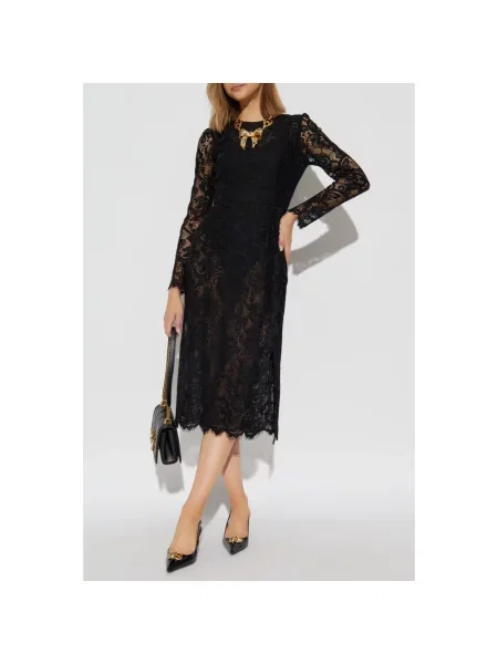 Sukienka Dolce And Gabbana koronkowa czarna