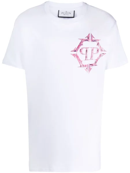 Tricou Philipp Plein cu imagine alb