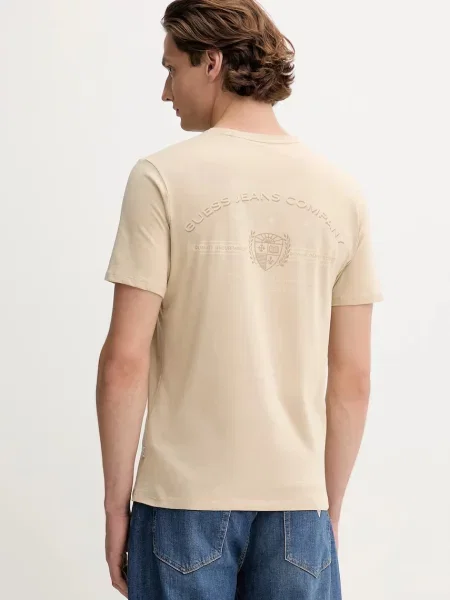 Футболка Guess Jeans с принтом бежевая