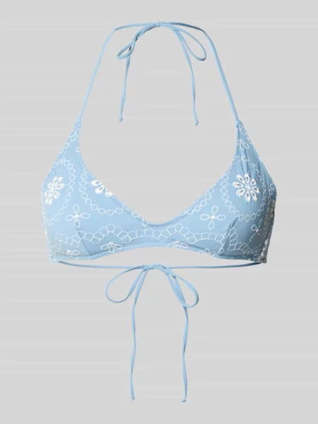 Góra od bikini z haftami i wiązaniem model HESPERA' Mc2 Saint Barth niebieskie