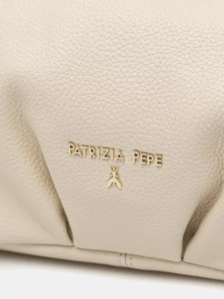 Bőr kézitáska Patrizia Pepe bézs