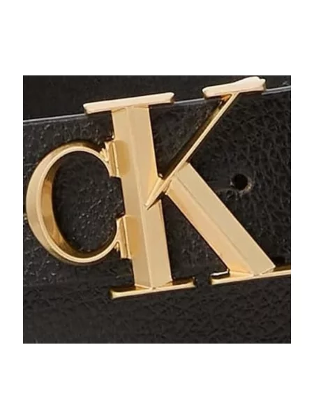 Curea Calvin Klein din piele cu cataramă cu bretele negru