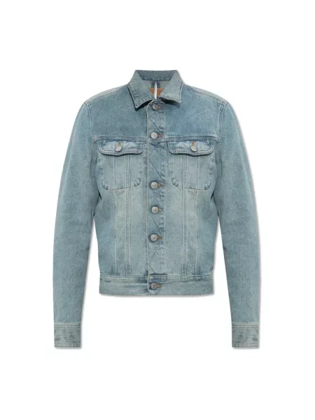 Maison Margiela kurtka jeansowa przejściowa niebieski